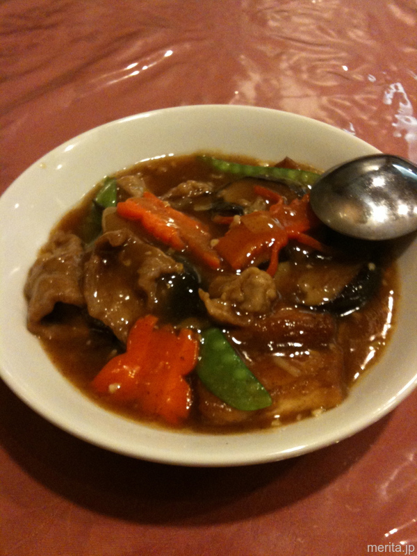 蝦子豆腐 (揚げ豆腐と川海老卵の醤油煮込み)