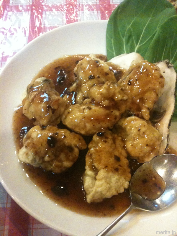 牡蠣の黒豆煮