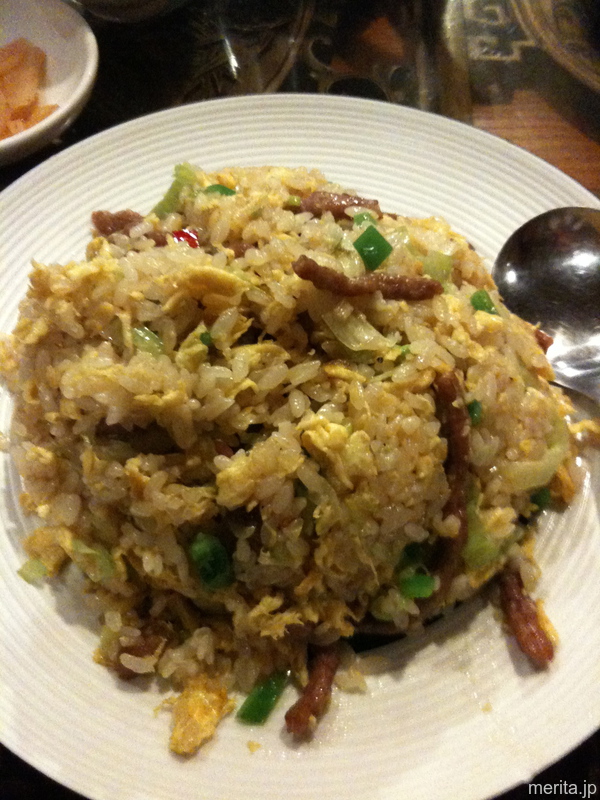 牛肉生菜炒飯 (牛肉レタス入りチャーハン) @新錦江.横浜中華街