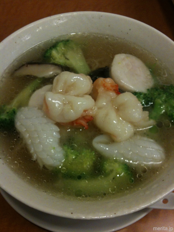 海鮮麺 (不老長寿の海鮮スープ麺) @隆蓮.横浜中華街